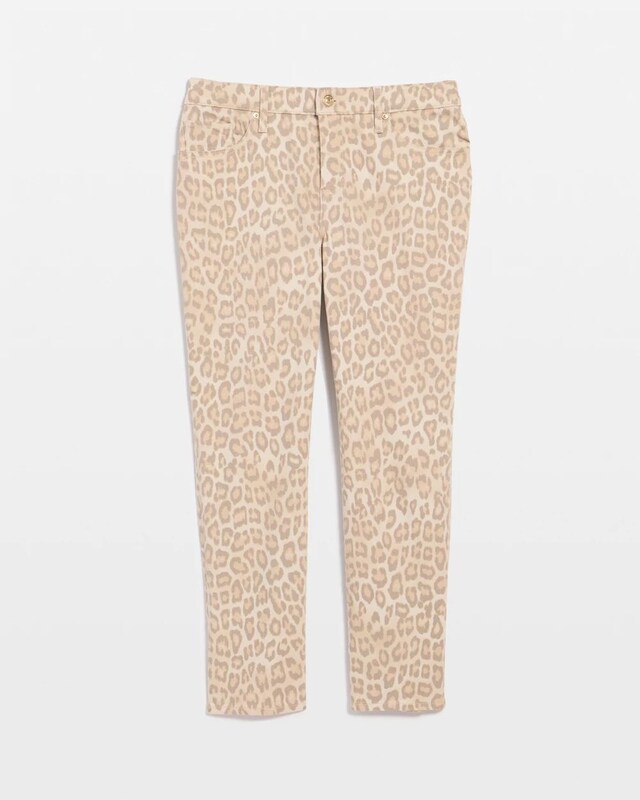 Animal Print Girlfriend Slim Cropped Jeans - image 5